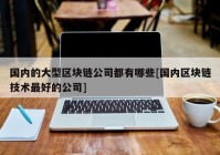 国内的大型区块链公司都有哪些[国内区块链技术最好的公司]